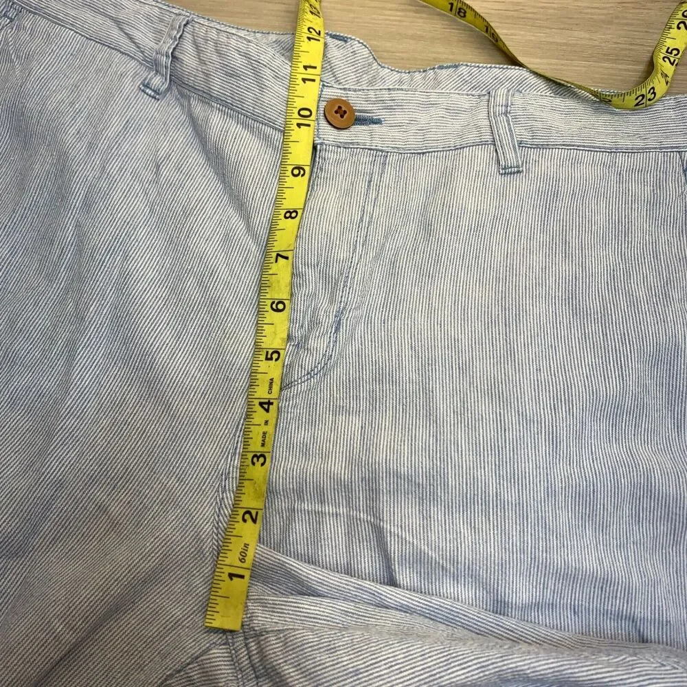 Tommy Bahama Shorts Adult 36 Blue Linen‎ Cotton Blend Mens
